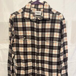 Goodfellow, Orange, Charcoal Grey, and White Flannel, Men Medium long sleeve